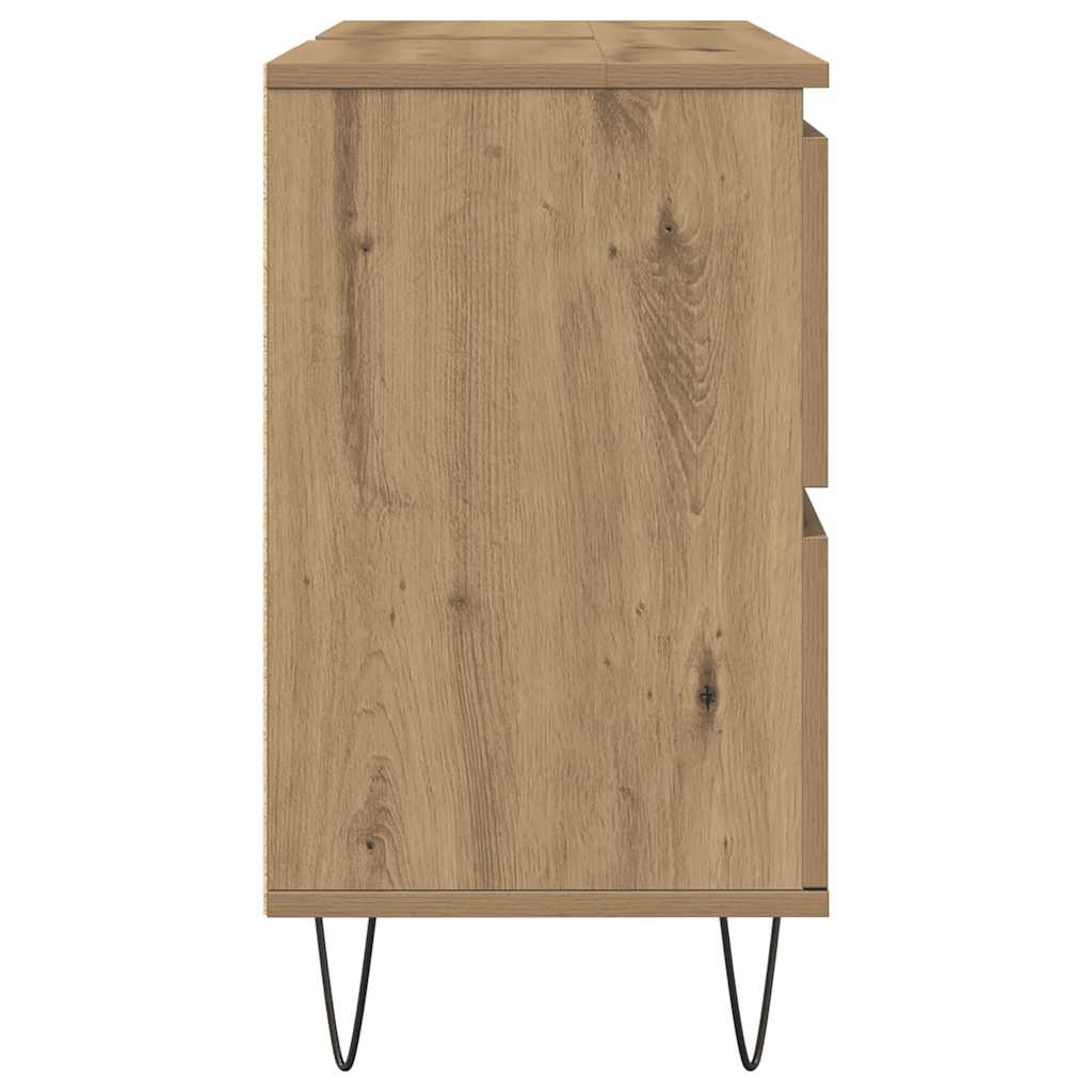Mobiletto da Bagno Rovere Artigianale 80x33x60 cm in Truciolato | homemem39