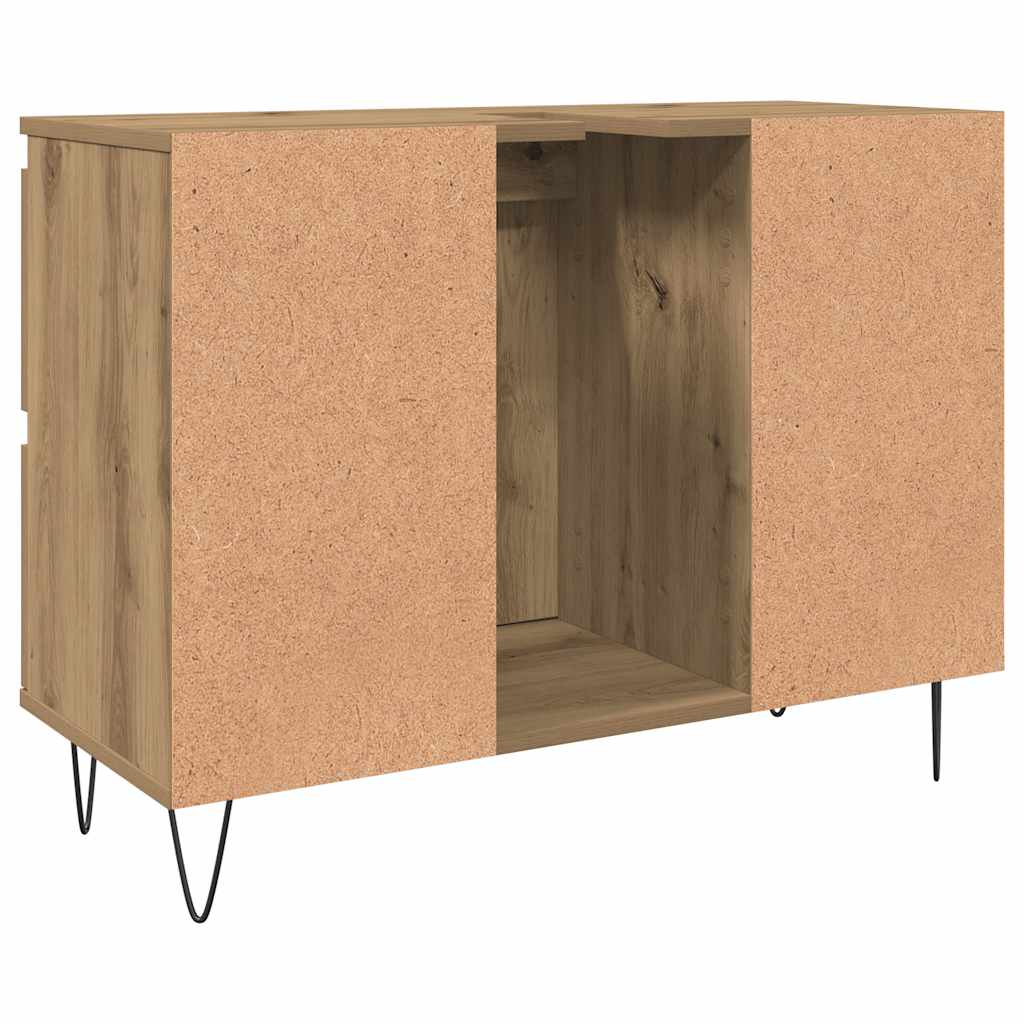 Mobiletto da Bagno Rovere Artigianale 80x33x60 cm in Truciolato | homemem39