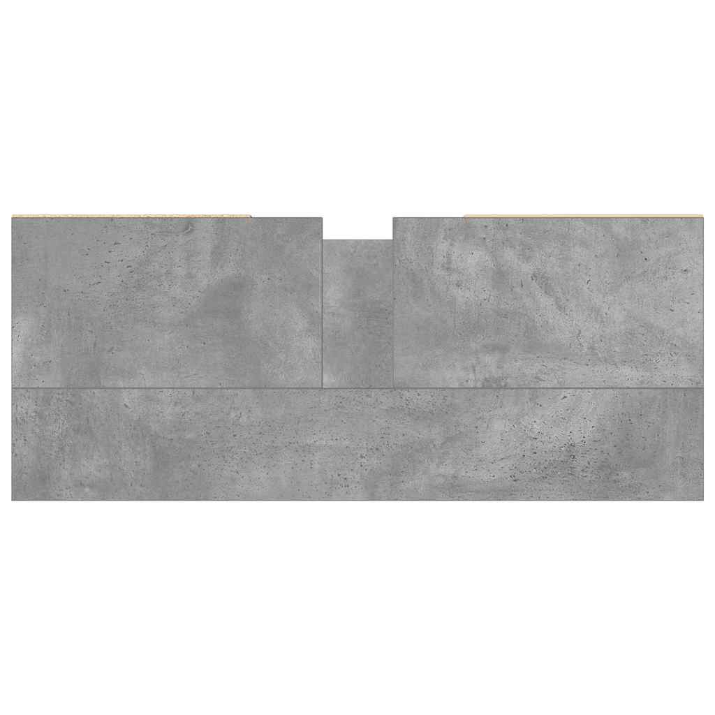 Armadietto da Bagno Grigio Cemento 80x33x60cm Legno Multistrato