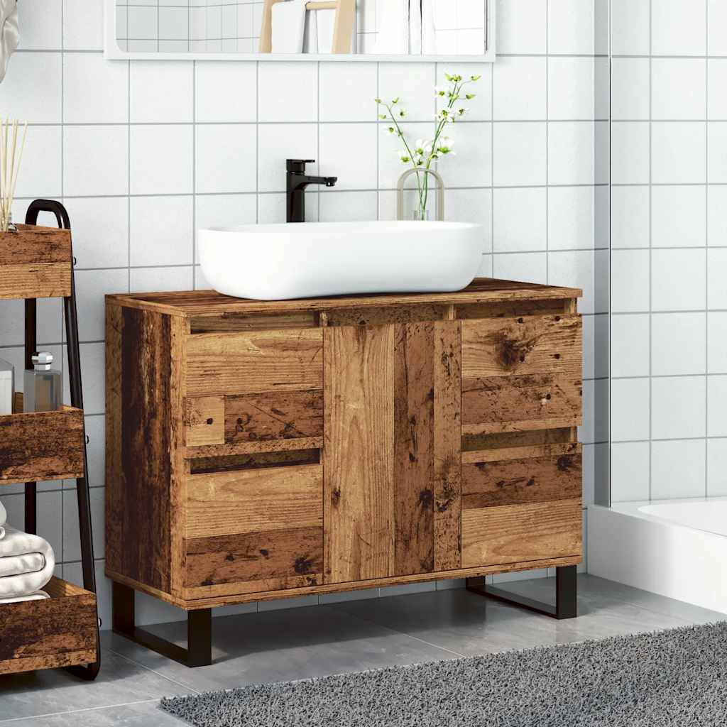Mobile da Bagno Legno Antico 80x33x60 cm in Truciolato | homemem39