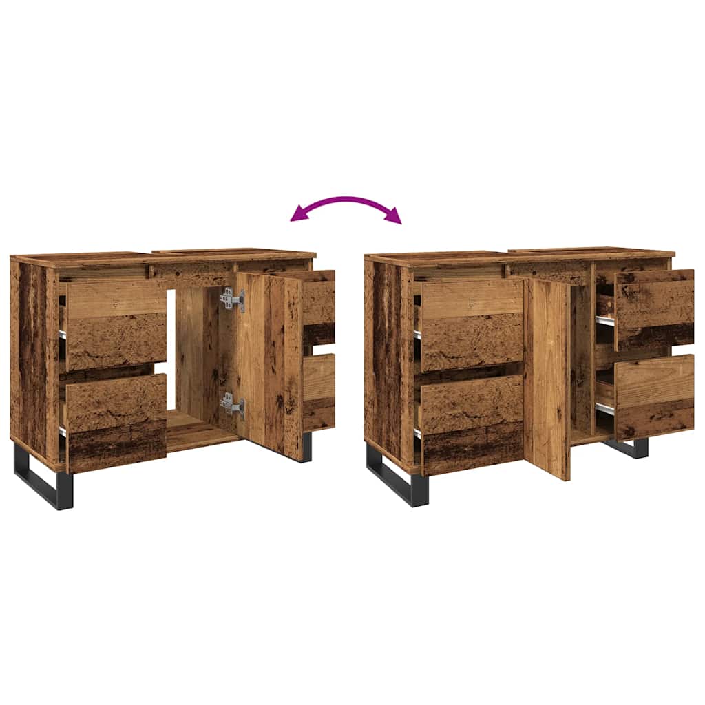 Mobile da Bagno Legno Antico 80x33x60 cm in Truciolato | homemem39