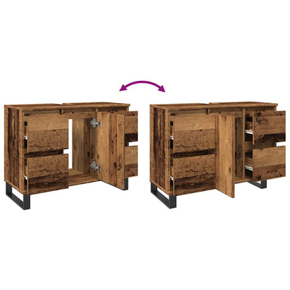 Mobile da Bagno Legno Antico 80x33x60 cm in Truciolato | homemem39