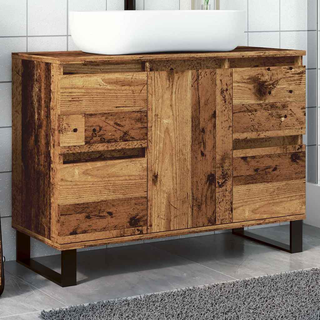 Mobile da Bagno Legno Antico 80x33x60 cm in Truciolato | homemem39