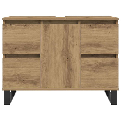Mobiletto da Bagno Rovere Artigianale 80x33x60 cm in Truciolato