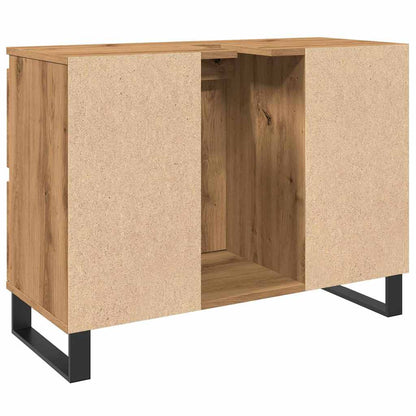 Mobiletto da Bagno Rovere Artigianale 80x33x60 cm in Truciolato