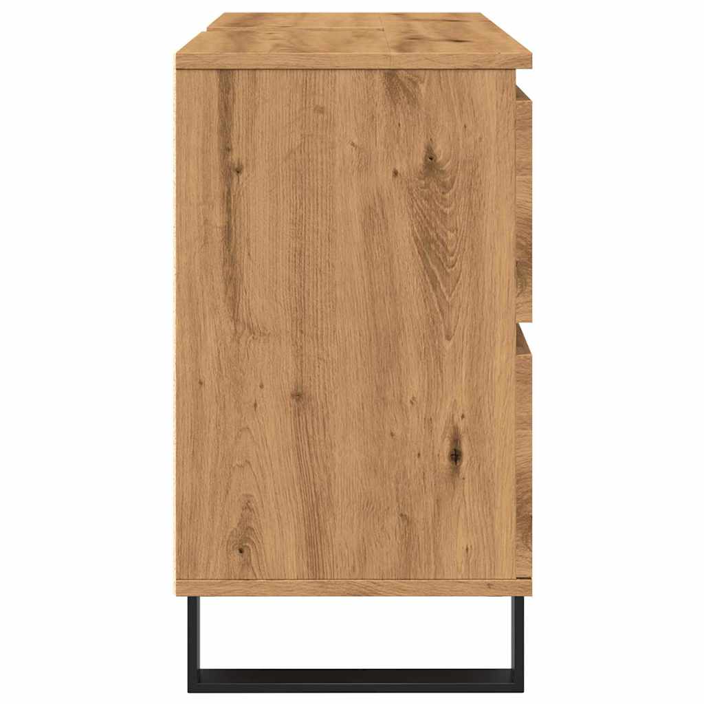 Mobiletto da Bagno Rovere Artigianale 80x33x60 cm in Truciolato