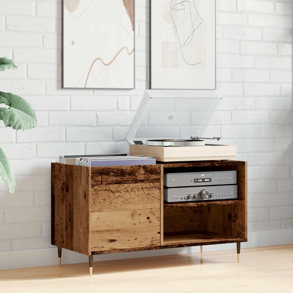 Mobile Porta Dischi Legno Antico 84,5x38x48cm Legno Multistrato - homemem39
