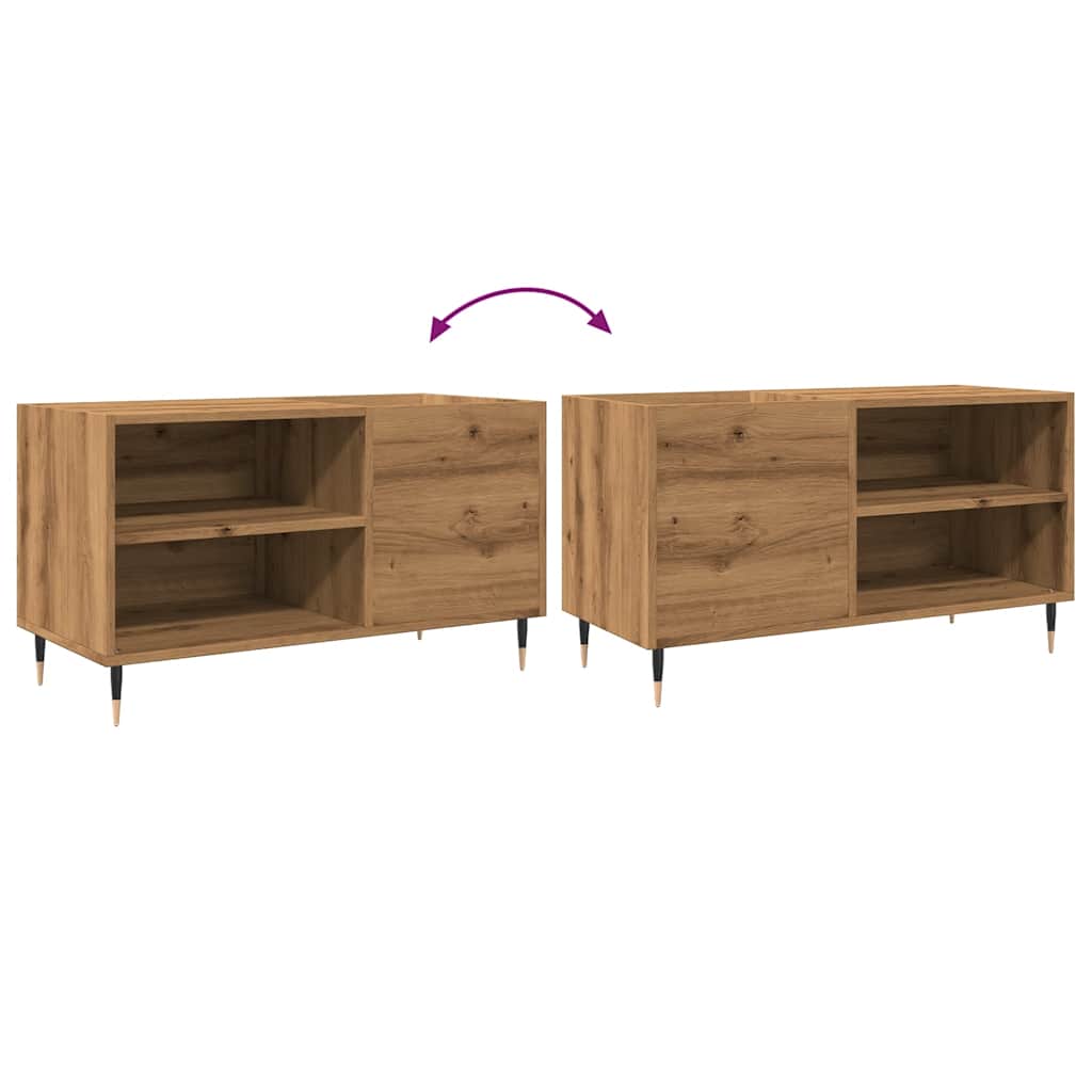 Mobile Porta Dischi Rovere Artigianale 84,5x38x48cm Multistrato - homemem39