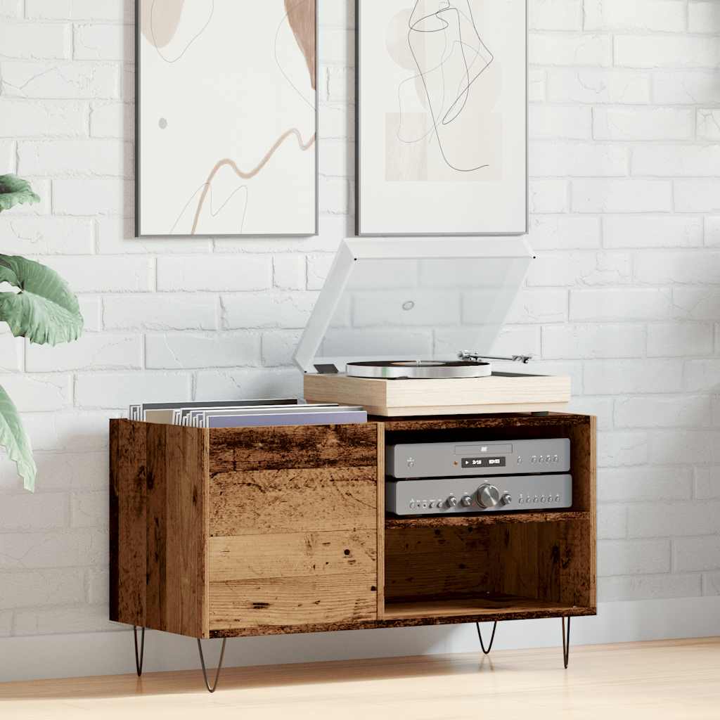 Mobile Porta Dischi Legno Antico 84,5x38x48cm Legno Multistrato - homemem39