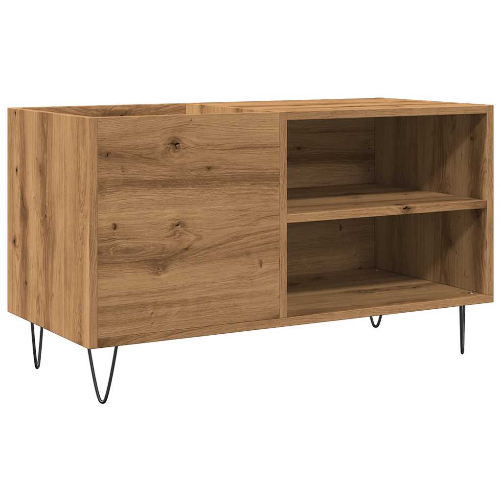 Mobile Porta Dischi Rovere Artigianale 84,5x38x48cm Multistrato - homemem39