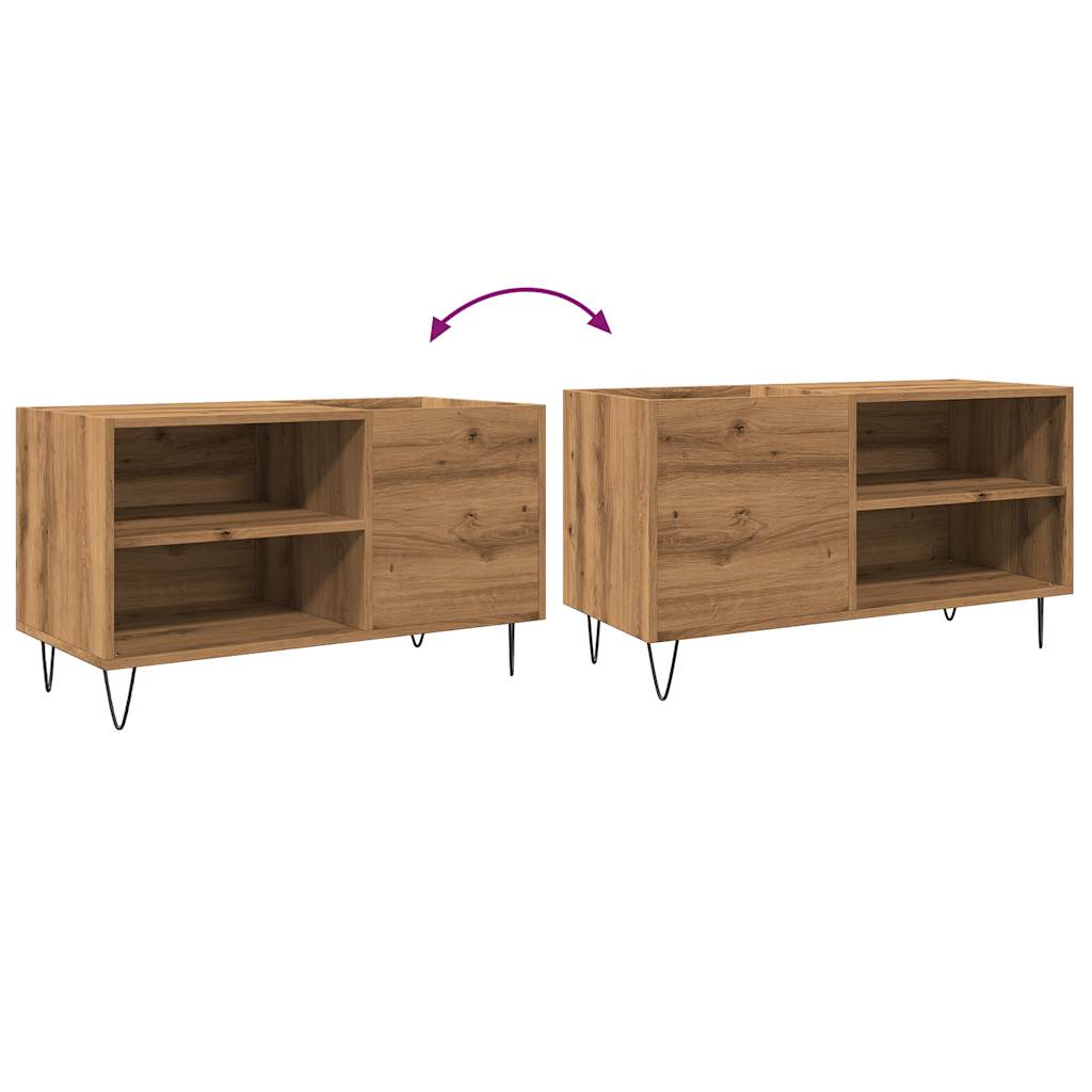 Mobile Porta Dischi Rovere Artigianale 84,5x38x48cm Multistrato - homemem39