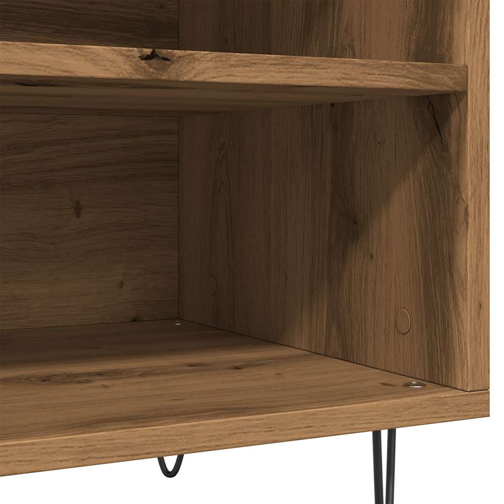 Mobile Porta Dischi Rovere Artigianale 84,5x38x48cm Multistrato - homemem39