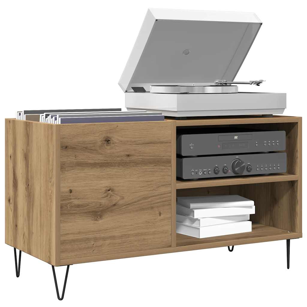 Mobile Porta Dischi Rovere Artigianale 84,5x38x48cm Multistrato | homemem39