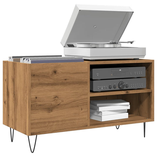 Mobile Porta Dischi Rovere Artigianale 84,5x38x48cm Multistrato - homemem39