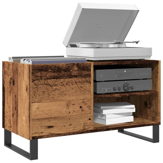 Mobile Porta Dischi Legno Antico 84,5x38x48cm Legno Multistrato - homemem39