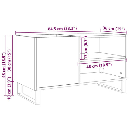 Mobile Porta Dischi Rovere Artigianale 84,5x38x48cm Multistrato - homemem39