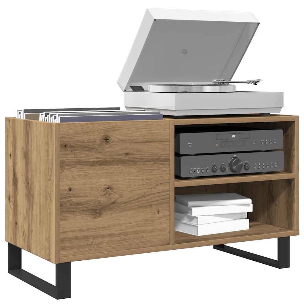 Mobile Porta Dischi Rovere Artigianale 84,5x38x48cm Multistrato | homemem39