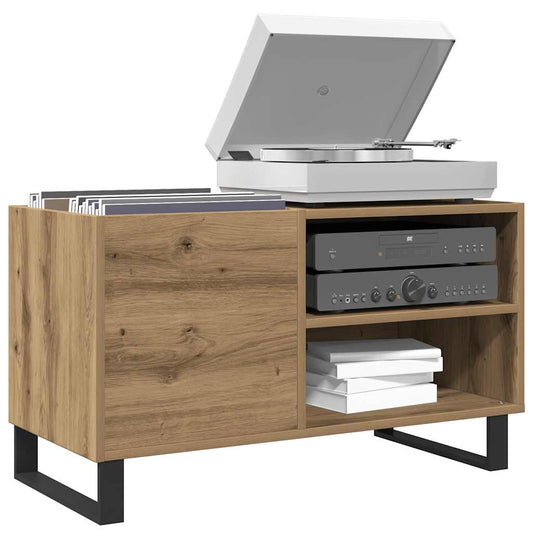 Mobile Porta Dischi Rovere Artigianale 84,5x38x48cm Multistrato | homemem39