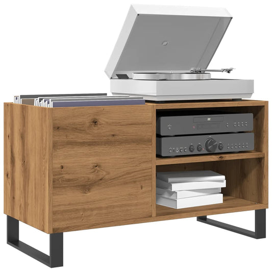 Mobile Porta Dischi Rovere Artigianale 84,5x38x48cm Multistrato - homemem39