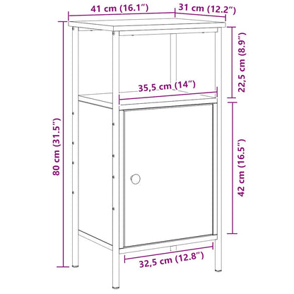Comodino Rovere Artigianale 41x31x80 cm in Legno Multistrato