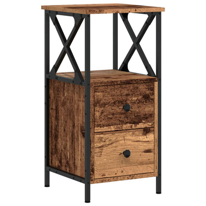 Comodini Legno Antico 2 pz 34x35,5x70 cm in Legno Multistrato