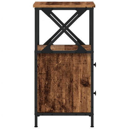 Comodini Legno Antico 2 pz 34x35,5x70 cm in Legno Multistrato