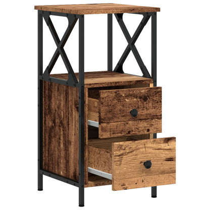 Comodini Legno Antico 2 pz 34x35,5x70 cm in Legno Multistrato