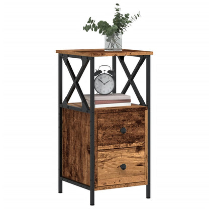 Comodini Legno Antico 2 pz 34x35,5x70 cm in Legno Multistrato
