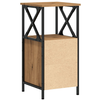 Comodino Rovere Artigianale 34x35,5x70 cm in Legno Multistrato