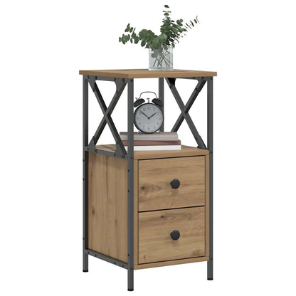 Comodino Rovere Artigianale 34x35,5x70 cm in Legno Multistrato