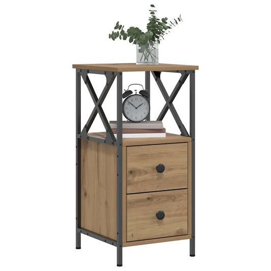 Comodino Rovere Artigianale 34x35,5x70 cm in Legno Multistrato