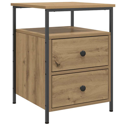 Comodini 2pz Rovere Artigianale 44x45x60cm in Legno Multistrato