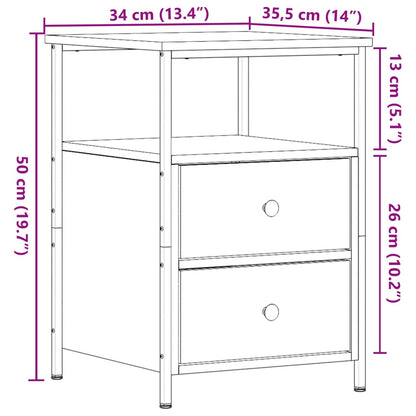 Comodini Legno Antico 2 pz 34x35,5x50 cm in Legno Multistrato - homemem39