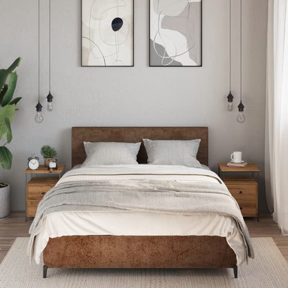 Comodini 2pz Rovere Artigianale 34x35,5x50 cm Legno Multistrato - homemem39