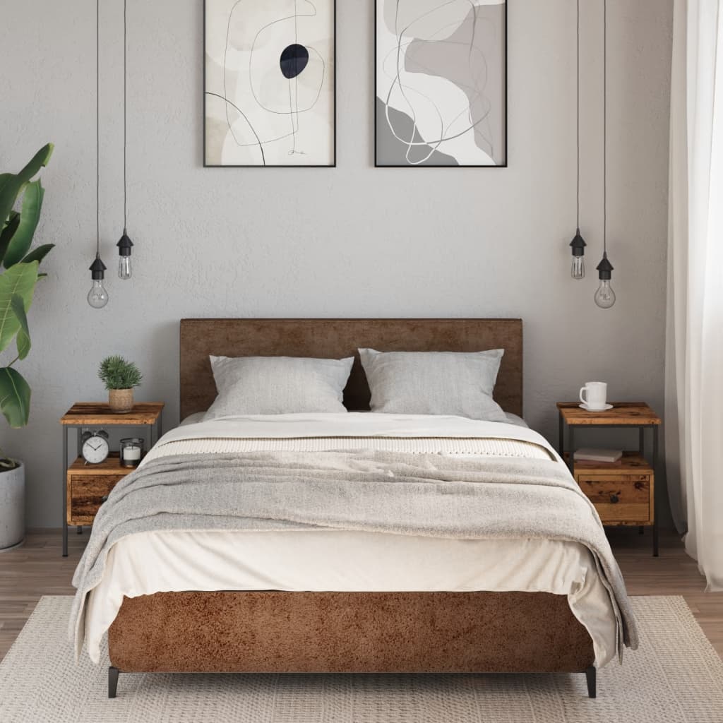 Comodini Legno Antico 2 pz 34x36x50 cm in Legno Multistrato - homemem39