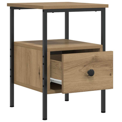 Comodini 2pz Rovere Artigianale 34x36x50cm in Legno Multistrato