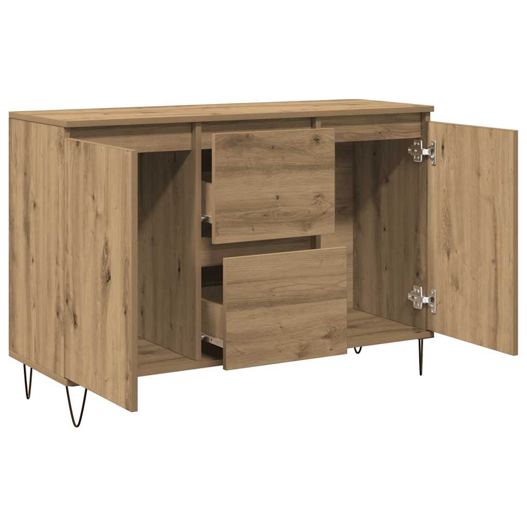 Credenza Rovere Artigianale 101,5x35x70 cm in Legno Multistrato - homemem39