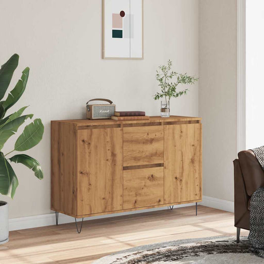 Credenza Rovere Artigianale 101,5x35x70 cm in Legno Multistrato - homemem39