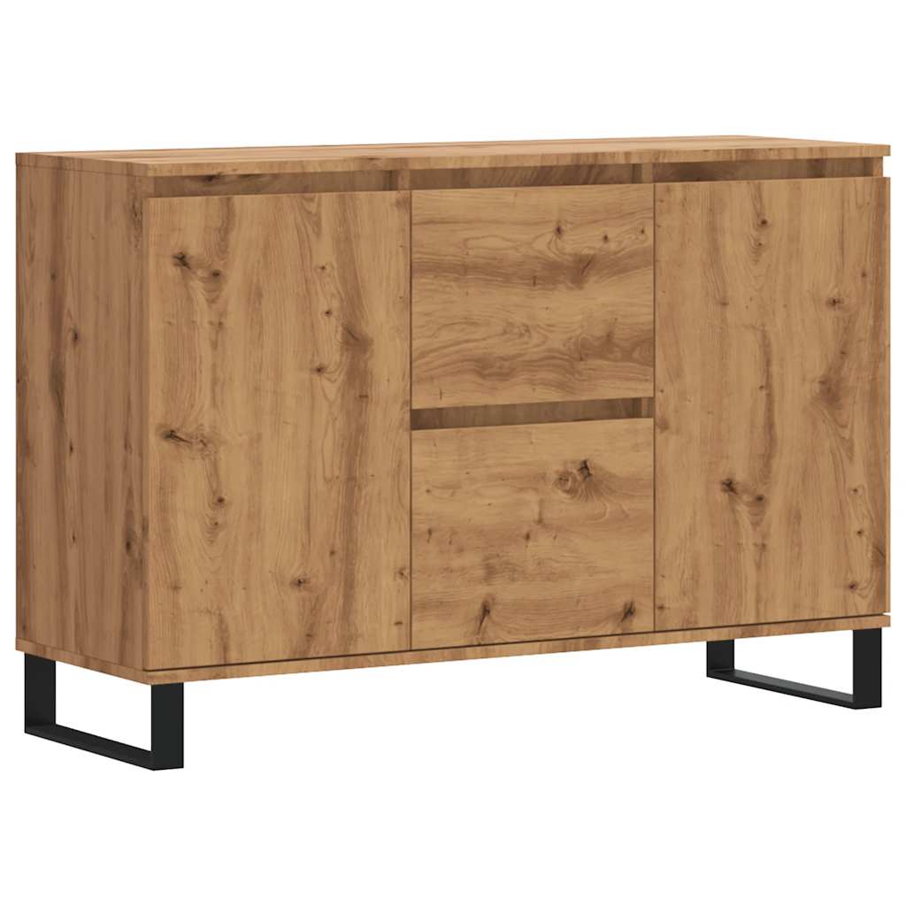 Credenza Rovere Artigianale 101,5x35x70 cm in Legno Multistrato - homemem39