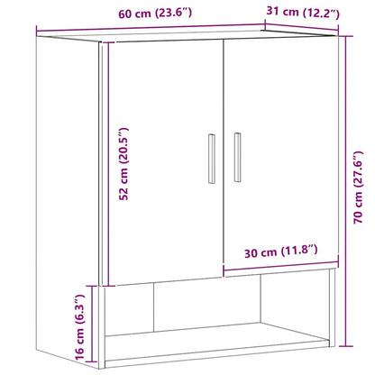 Armadietto a Muro Rovere Artigianale 60x31x70 cm in Truciolato | homemem39