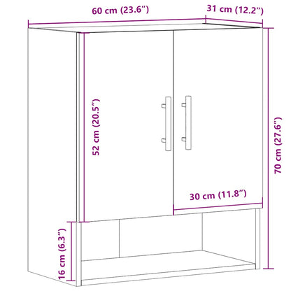 Armadietto a Muro Legno Antico 60x31x70 cm in Truciolato | homemem39