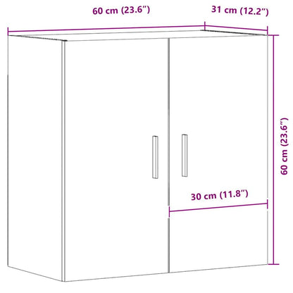 Armadietto a Muro Rovere Artigianale 60x31x60 cm in Truciolato | homemem39