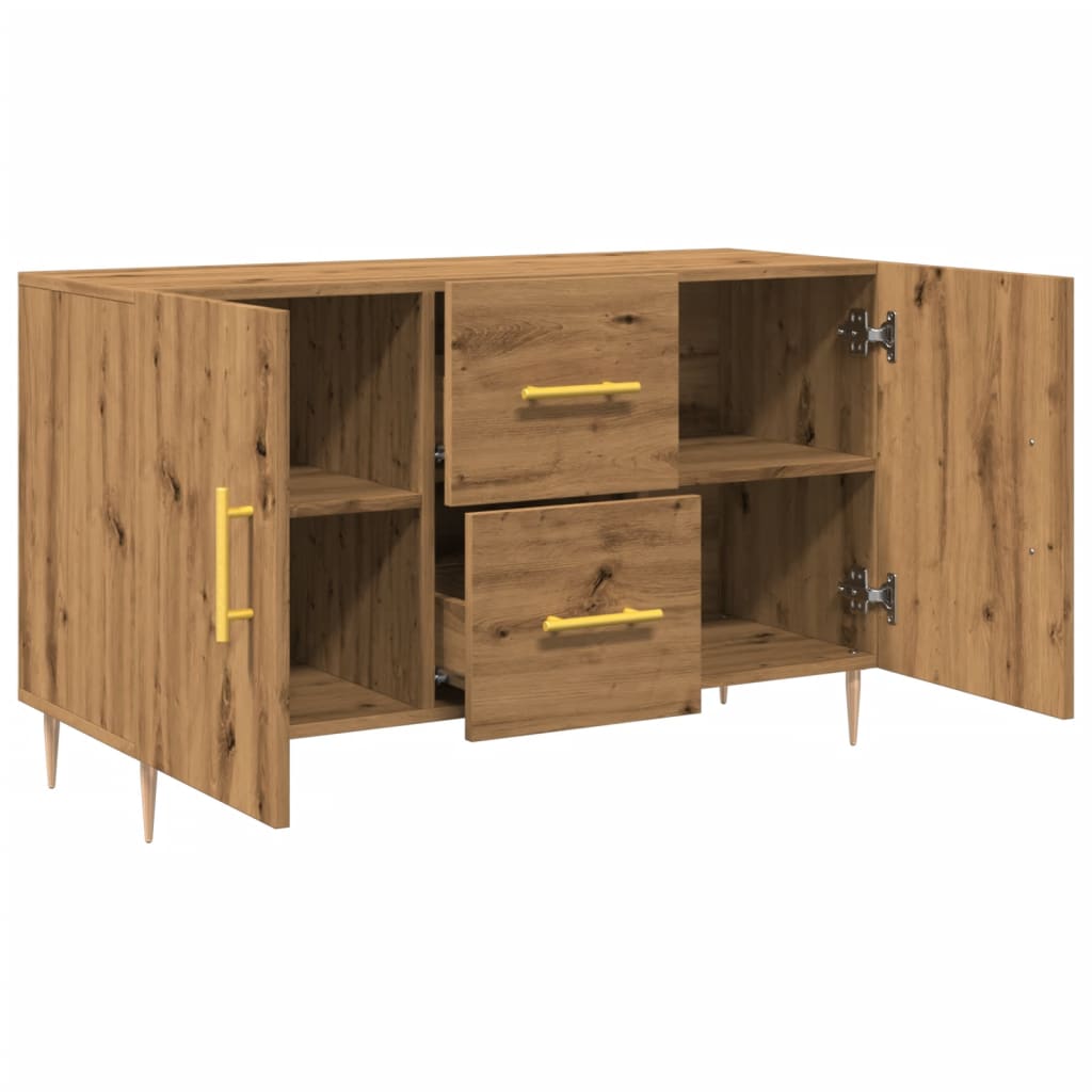Credenza Rovere Artigianale 100x36x60 cm in Legno Multistrato - homemem39