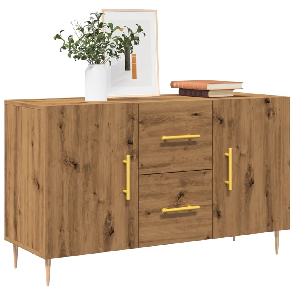 Credenza Rovere Artigianale 100x36x60 cm in Legno Multistrato - homemem39