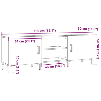 Mobile Porta TV Legno Antico 150x30x50 cm in Truciolato - homemem39