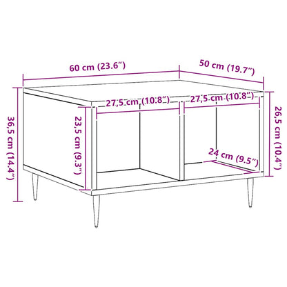 Tavolino da Salotto Rovere Artigianale 60x50x36,5cm Multistrato | homemem39