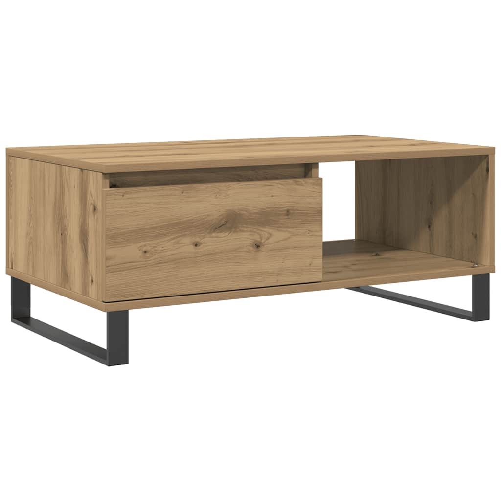 Tavolino da Salotto Rovere Artigianale 90x50x36,5 cm Truciolato | homemem39
