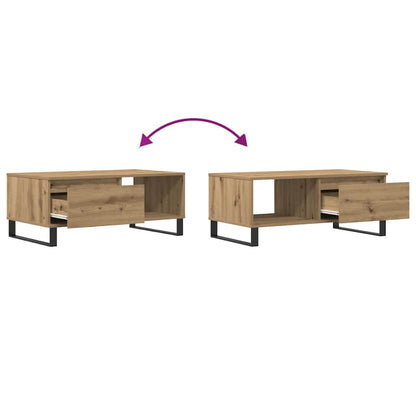 Tavolino da Salotto Rovere Artigianale 90x50x36,5 cm Truciolato | homemem39