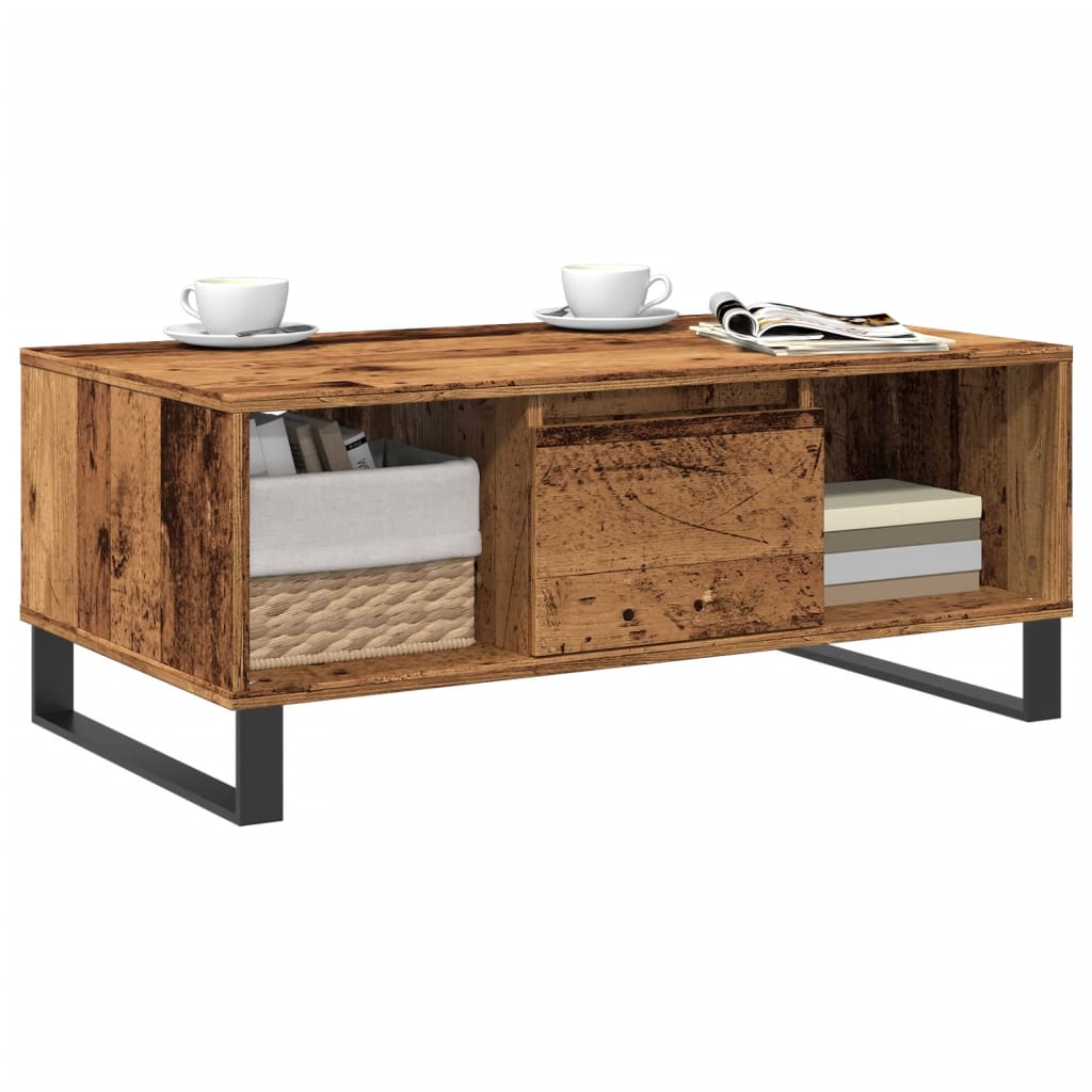 Tavolino da Salotto Legno Antico 90x50x36,5 cm in Truciolato | homemem39