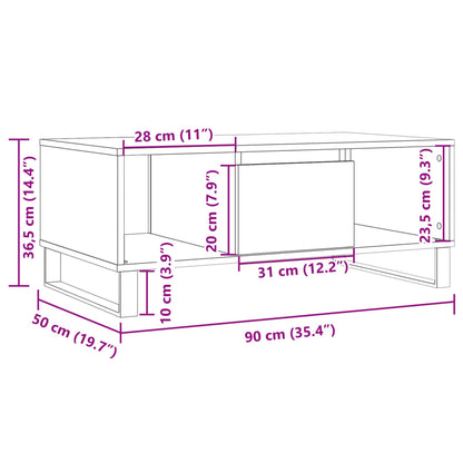 Tavolino da Salotto Legno Antico 90x50x36,5 cm in Truciolato | homemem39